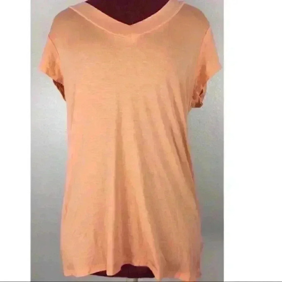 Merona Womens Top Orange Size Medium V Neck - Picture 1 of 9